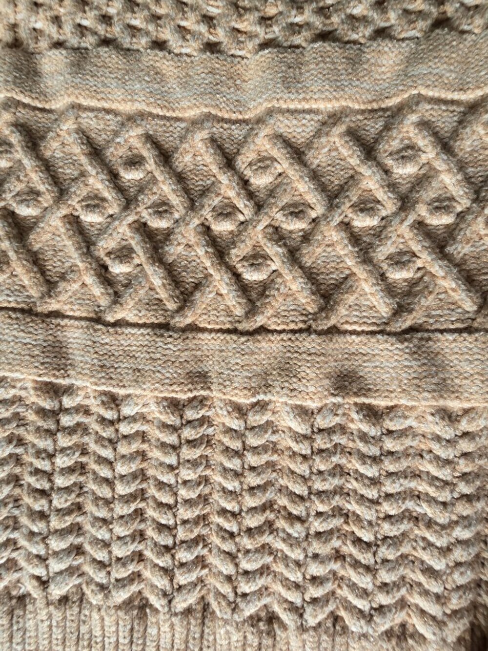 MINKPINK Lesley Cable Knit Tunic Sweater Mini Dress Tan Medium Boho - Picture 7 of 11
